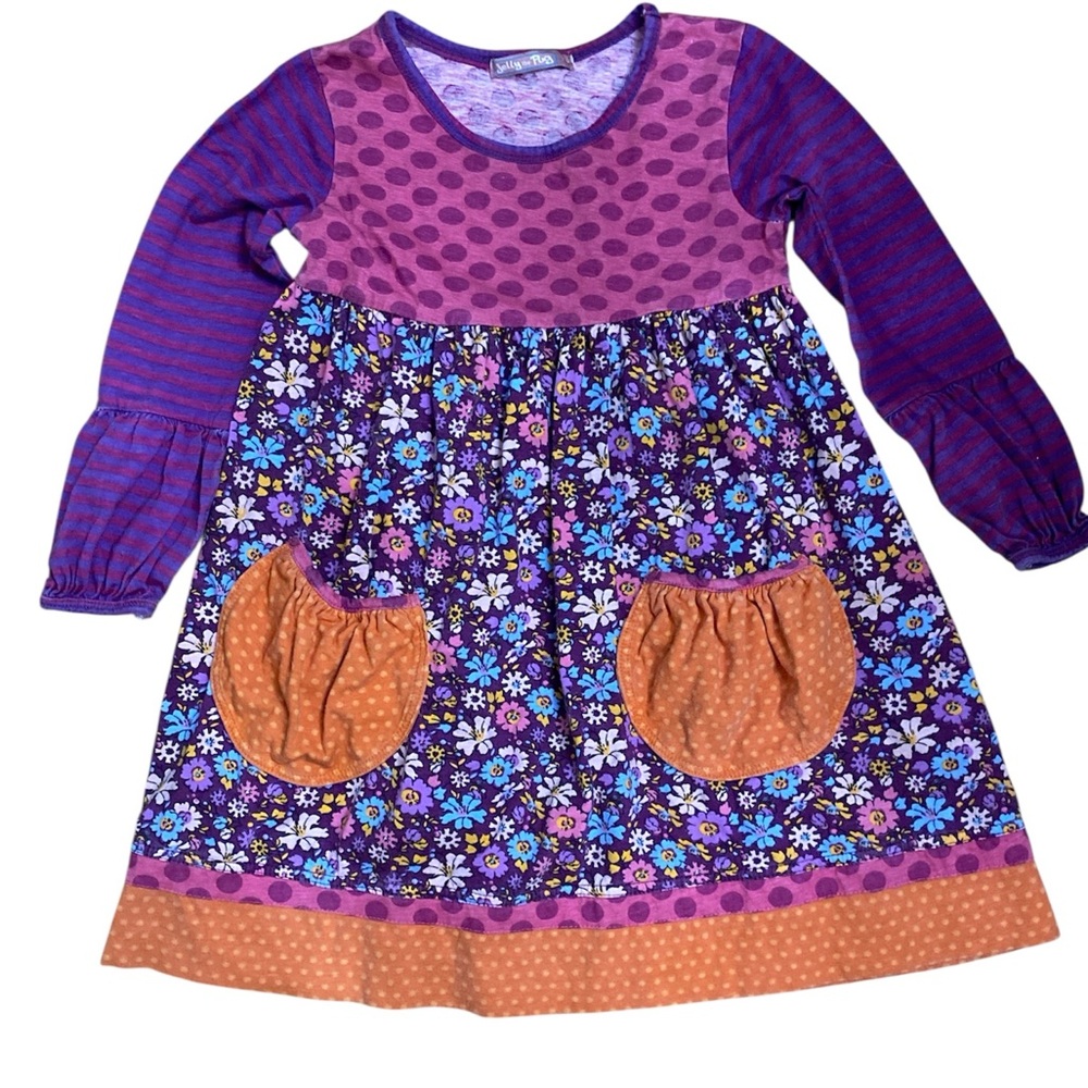 Jelly the Pug Desert Lili Collection Long Sleeved Floral Dress